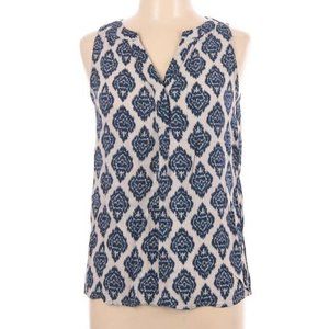 Ava Christine Ikat Print Sleeveless Blouse Size XL